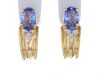 14k Yellow Gold Tanzanite & Diamond Earrings