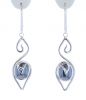 Spiral Moons Studio Hematite Cabochon Earrings in Sterling Silver