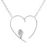 14K White Gold Kite Shape Diamond Open Heart Necklace