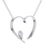 14K White Gold Kite Shape Diamond Open Heart Necklace
