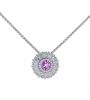 Kristopher Mark Pink Sapphire & Diamond Milgrain Cluster Pendant