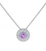 Kristopher Mark Pink Sapphire & Diamond Milgrain Cluster Pendant