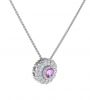Kristopher Mark Pink Sapphire & Diamond Milgrain Cluster Pendant