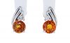Kristopher Mark Orange Sapphire & Diamond Earrings