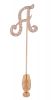 14k Yellow Gold Pave' Diamond "A" Stick Pin