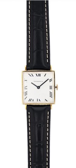 Tiffany & Co. 14K Yellow Gold Square Case Gents Watch