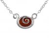 Spiral Moons Studio Carnelian Cabochon Necklace in Sterling Silver