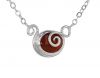 Spiral Moons Studio Carnelian Cabochon Necklace in Sterling Silver