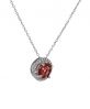14K White Gold Cinnamon Pink Tourmaline & Diamond Halo Pendant Slide