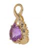 14k Yellow Gold Fancy Cut Pear Shape Amethyst & Diamond Pendant