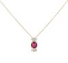 14K Yellow Gold Ruby & Baguette Diamond Necklace