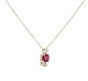 14K Yellow Gold Ruby & Baguette Diamond Necklace