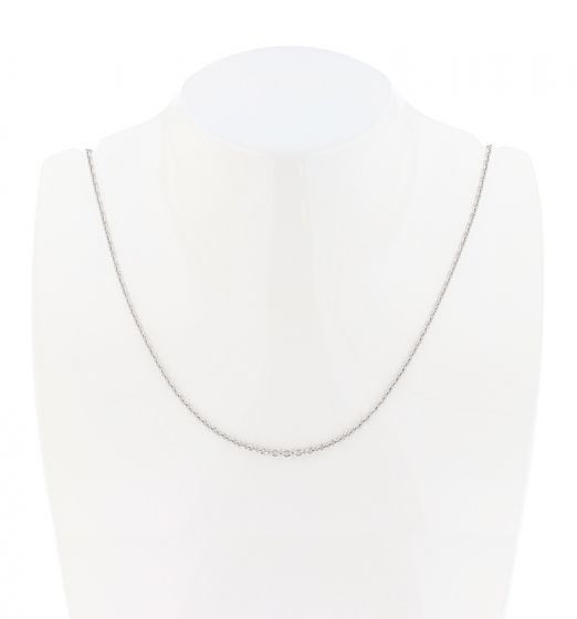 14K White Gold 16" Round Open Link Cable Chain - 1.20mm wide