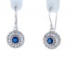 Kristopher Mark Blue Sapphire & Diamond Milgrain Cluster Earrings