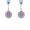 Kristopher Mark Pink Sapphire & Diamond Millgrain Cluster Earrings