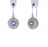 Kristopher Mark Pink Sapphire & Diamond Millgrain Cluster Earrings