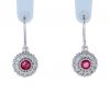Kristopher Mark Ruby & Diamond Milgrain Cluster Earrings