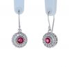 Kristopher Mark Ruby & Diamond Milgrain Cluster Earrings