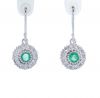 Kristopher Mark Emerald & Diamond Milgrain Cluster Earrings