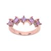 14K Rose Gold Princess Cut Pink Sapphire Ring