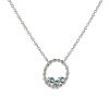 Kristopher Mark Simulated Blue Zircon Circle Necklace