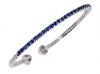 18k White Gold Sapphire Flexible Cuff Bracelet