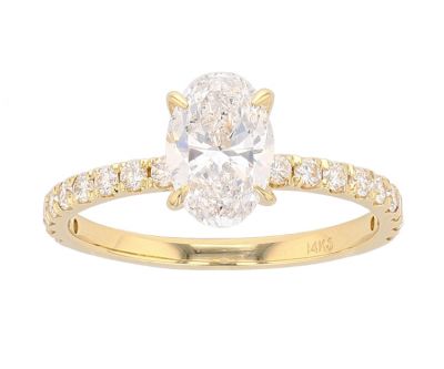 14K Yellow Gold French Set Semi-Mount Engagement Ring