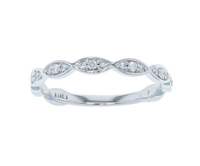 14K White Gold 1/5ctw Diamond Infinity-Inspired Anniversary Band