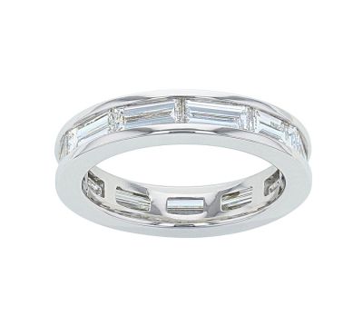 Kristopher Mark Platinum Diamond Baguette Channel Eternity Band