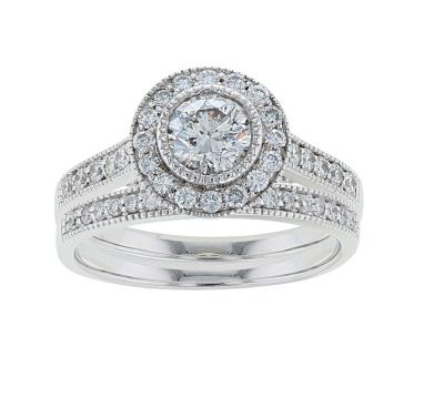 14K White Gold Diamond Bridal Set