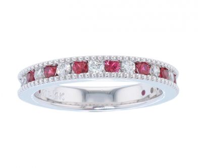 Kristopher Mark Ruby & Diamond Milgrain Channel Band 