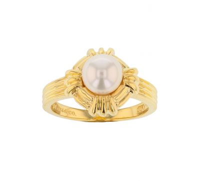 18k Yellow Gold Tiffany & Co. Pearl Ring