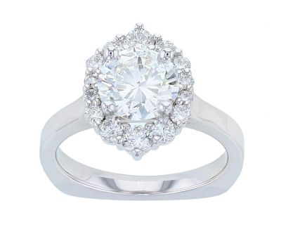 Kristopher Mark Graduated Halo Diamond Semi-Mount Engagement Ring