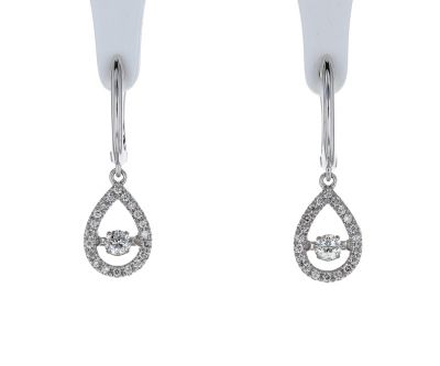14K White Gold "Rhythm of Love" Diamond Earrings