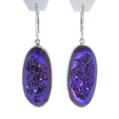Kristopher Mark Custom Purple Druzy Dangle Earrings
