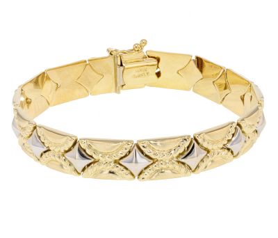 14k Two-Tone Fancy Link Bracelet