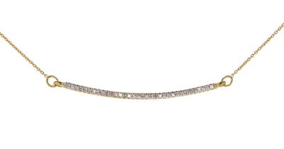 14k Yellow Gold Diamond Bar Cable Necklace