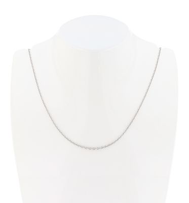 14K White Gold 16" Round Open Link Cable Chain - 1.20mm wide