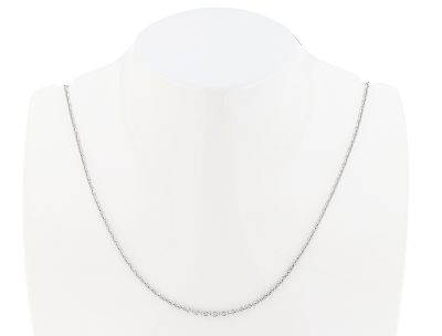 14K White Gold 18" Round Open Link Cable Chain - 2.00mm wide