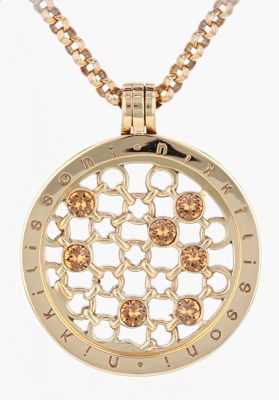 Nikki Lissoni Gold Plated "Unchained" Necklace with Orange Swarovski Crystal Elements