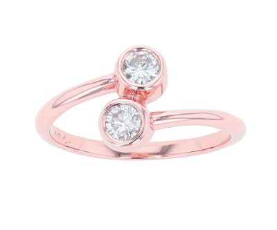 Kristopher Mark Two Stone Diamond Bezel Ring