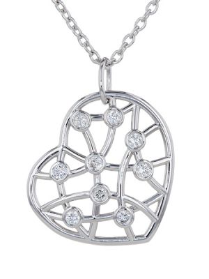 Kristopher Mark Diamond Lattice Heart Necklace