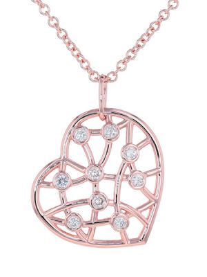 Kristopher Mark Diamond Lattice Heart Necklace