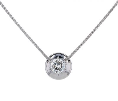 Kristopher Mark Diamond Milgrain Split Bezel Slide on Wheat Chain