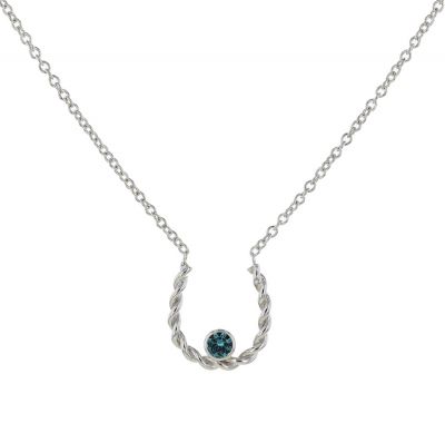 Kristopher Mark Simulated Blue Zircon Horseshoe Necklace