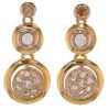 14k Two-Tone Antique Rose Cut Diamond Earrings