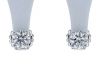 14k White Gold Diamond 4-Prong Basket Style Stud Earrings
