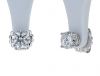 14k White Gold Diamond 4-Prong Basket Style Stud Earrings