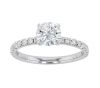 14K White Gold French Set Diamond Engagement Ring