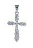 Sterling Silver White Cubic Zirconia Shared Prong Set Cross Pendant